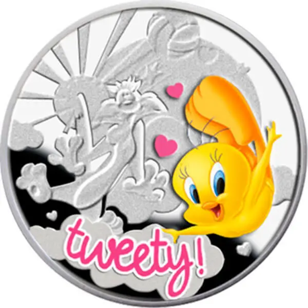 Tweety Cartoon Characters 1/2 oz Proof Silver Coin Niue 2013