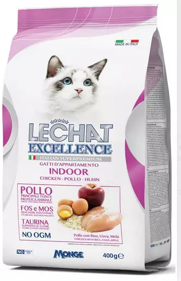 Croccantini 400 Gr Adult Lechat Excellence Indoor Monge Cibo Secco Per Gatti