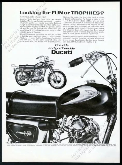 1965 Ducati Monza 250 160 2 motorcycle photo vintage print ad