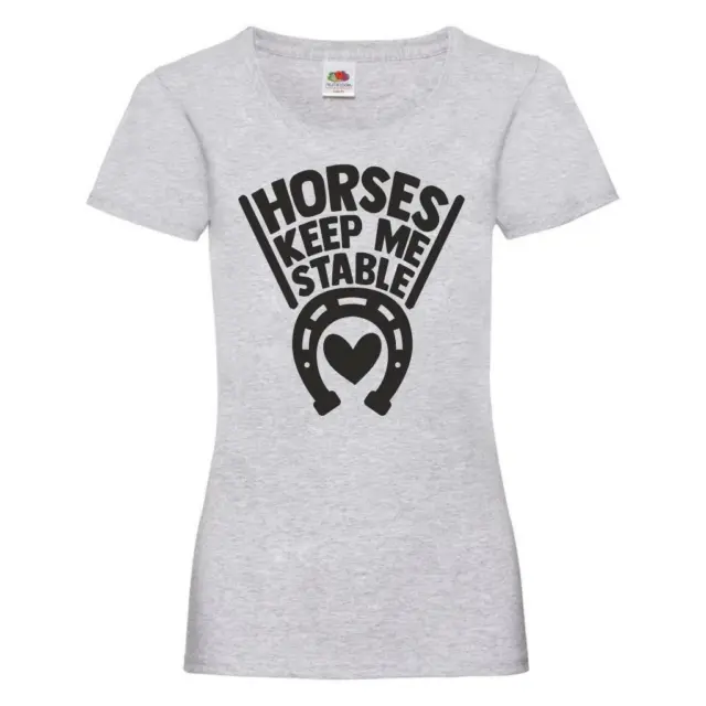 Horses Keep Me Stable Womens Horse Riding T Shirt Trotting Jumping Equestrian