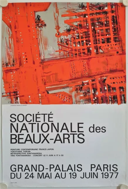 Affiche SOCIETE BEAUX ARTS Monneret 1977 Exposition Grand Palais