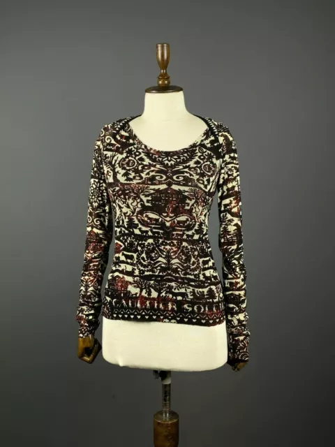 Ladies Jean Paul Gaultier Soleil Long Sleeve Multicolour Aztec Sweater Size M