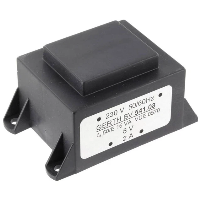 Gerth TRANSFORMATEUR MONTÉ SUR PCB Gerth PTF421802 1x230V 2x9V AC 8VA 444mA ...