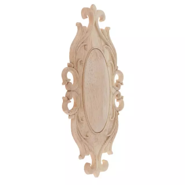 Unpainted Wood Carved Corner Onlay Applique Embellishment Furniture Decors