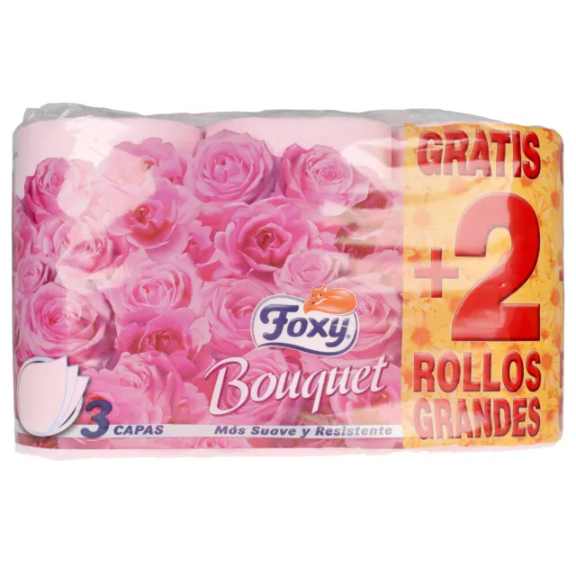 Hogar Foxy unisex BOUQUET papel higiénico color & perfume 3 capas 6 rollos