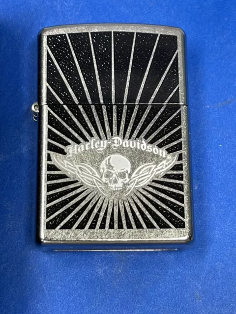 ZIPPO 2008 HARLEY DAVIDSON TRIBAL SKULL LIGHTER UNFIRED IN BOX v112
