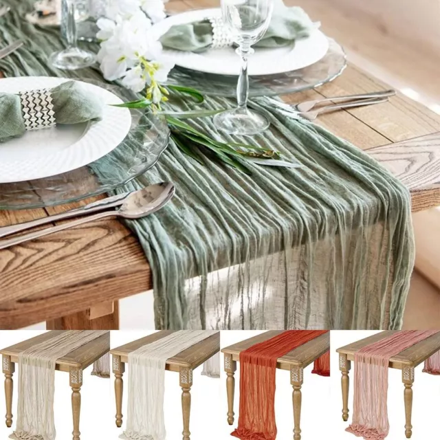 Semi-Sheer Gauze Table Runner Table Cloth Cheese Cloth Table Setting Xmas Decor