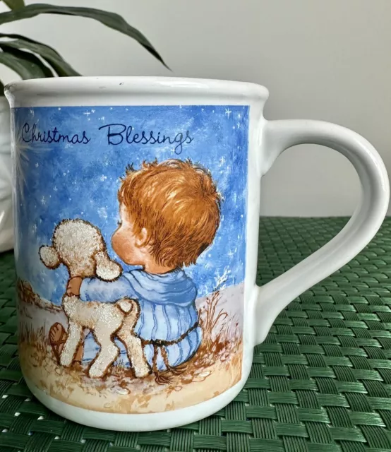 Vintage 1986 Ceramic Mug/Cup Hallmark Holidays Friends Christmas Blessings Japan