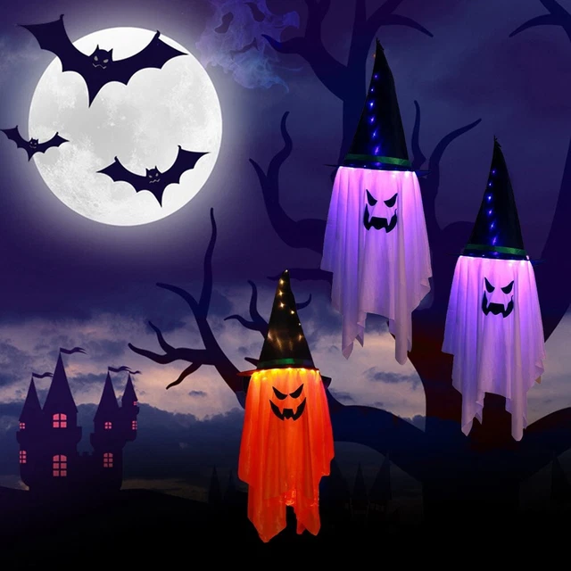 Vibrant Hanging Pumpkin Hat with Witch's Hat Shape for Festive Halloween