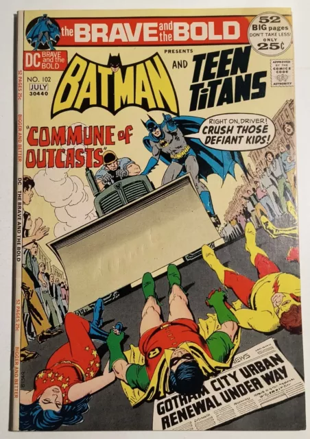 Brave and the Bold 102 Batman teen titan 1972 6.0 Cond. Jim Aparo 52 big pages