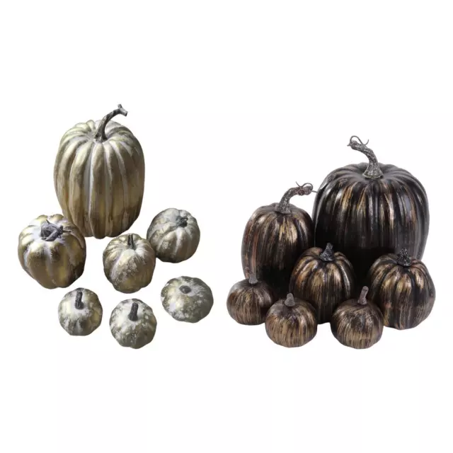 7x Assorted Artificial Pumpkins Fall Harvest Decorating Seasonal Fireplace