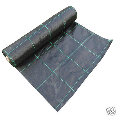 100gsm Weed Control Fabric Ground Cover Woven Membrane Garden Landscape 1m x 12m