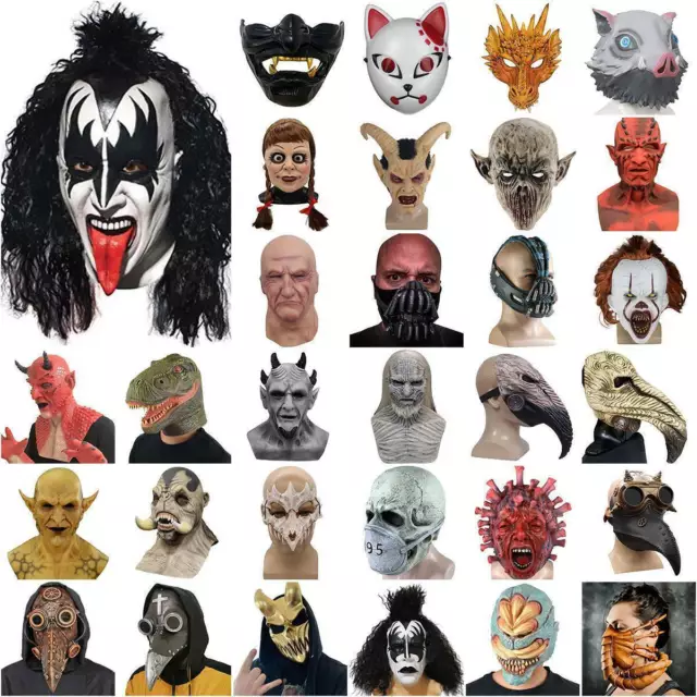 FANCY DRESS FACE Mask Adult Scary 3D Effect Horror Halloween Lycra Fabric  Masks £9.97 - PicClick UK