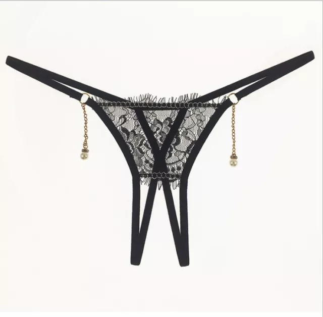 Sexy Thongs Panties Open Crotch G String Crotchless Underwear Pearl Night Lace £3 49 Picclick Uk