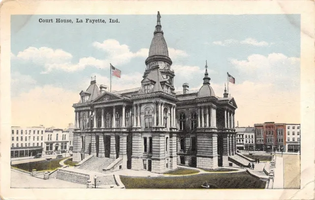 La Fayette Indiana~Court House~1920s Postcard