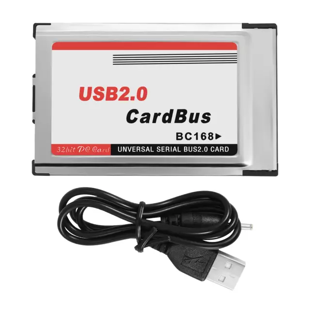 PCMCIA to USB 2.0 CardBus Dual 2 Port 480M Card Adapter for Laptop PC2543