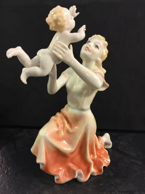 Hutschenreuther Porzellan Figur 1401 Mutterglück K. Tutter Mutter + Baby Kind 3