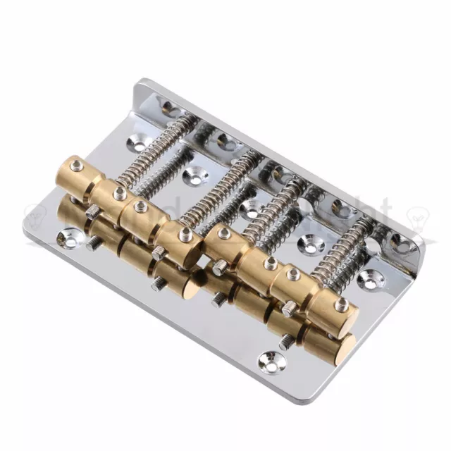 4 String Bass Bridge Chrome with Brass Saddles Chrome