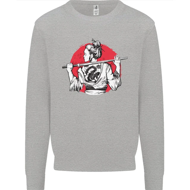 Felpa Maglione Maglione Samurai Tattoo Ragazza MMA Kenjutsu Kendo Iaido Ragazza 2