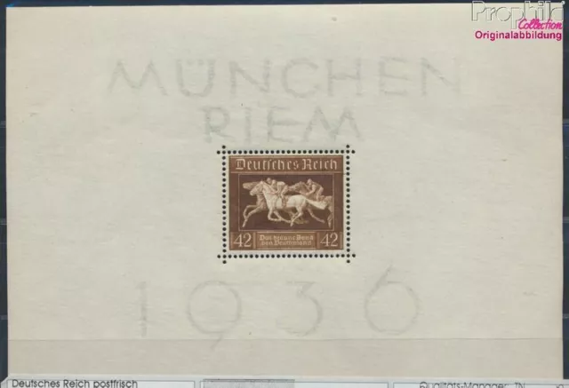 Allemand Empire Bloc 4 neuf 1936 que brune cravate courses de chevaux (8669631