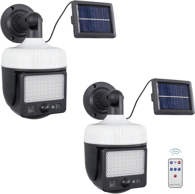 Faretto Solare Esterno NIPIFY 366 LED - Con Sensore Movimento E Telecomando Illuminazione Esterna Telecomando