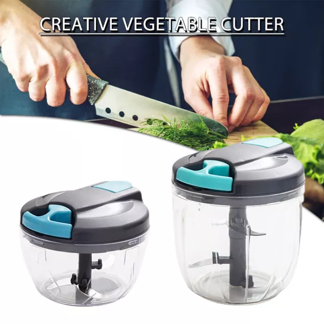 Geedel Manual Vegetable Chopper, Stainless Steel Blade, Fast Chopping and Easy Cleaning, Dishwasher Safe, Mince & Chopper, Size: Small, Red