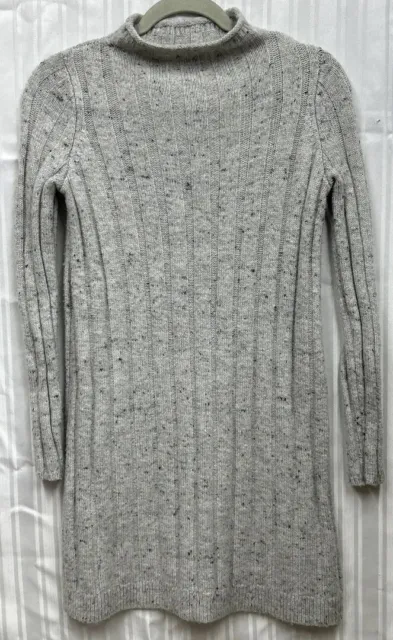 Madewell Gray Donegal Speckle Knit Rolled Mock Neck Sweater Dress Sz XS
