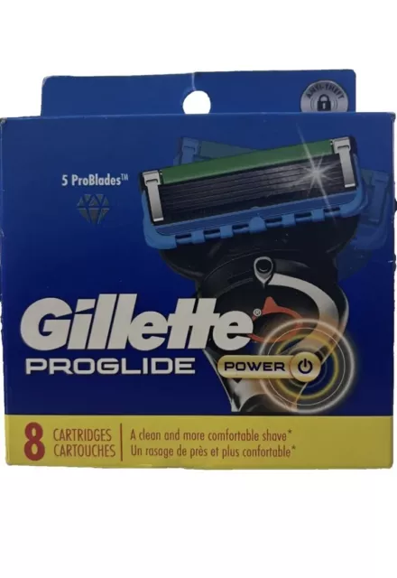 GILLETTE PROGLIDE POWER Razor Blade refills New Packs of 8 Cartridges ...