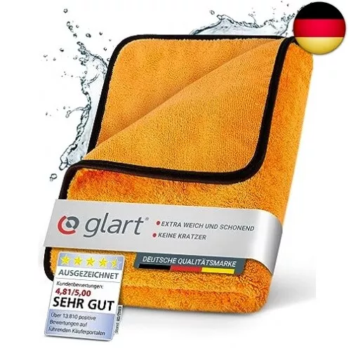 Glart Auto Trockentuch XXL - Premium extra saugstark - 90x60cm Mikrofasertuch