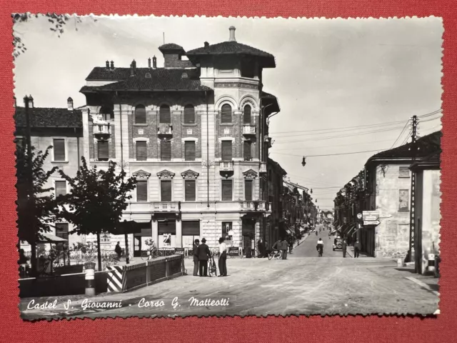 Cartolina - Castel San Giovanni ( Piacenza ) - Corso G. Matteotti - 1950