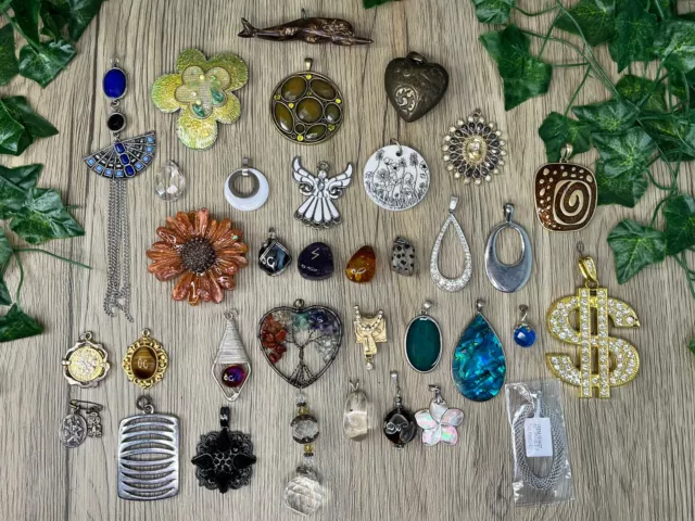 JOB LOT Used Costume Jewellery Pendants Vintage/Modern Craft Re-Purpose Bundle