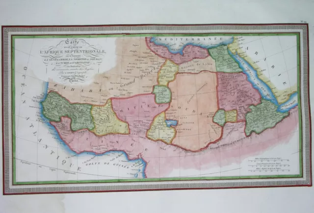 1835 Xxl Original Map Africa Egypt Mali Niger Nigeria Senegal Guinea Gabon Chad