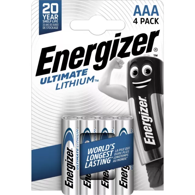 8 x Energizer Ultimate AAA Micro Lithium FR03 L92 1,5V Photo 2 x 4er VPE