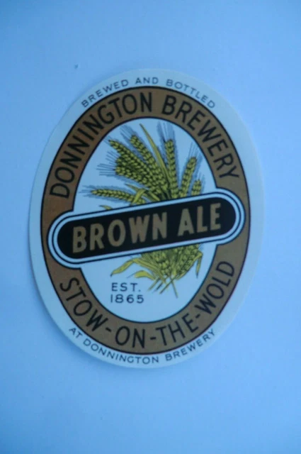 Mint Donnington Stow On The Wold Brown Ale Brewery Beer Bottle Label
