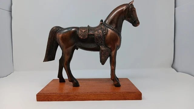 Vintage large brass  horse Stallion Pony Heavy Sculpture MCM ART