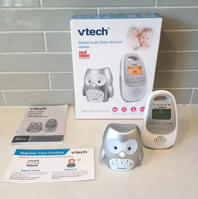 VTECH Digital Audio Baby Monitor BM2000-OWL Baby Safe And Sound Tested Working