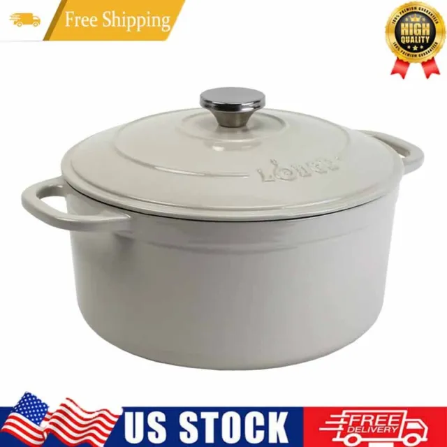 Cast Iron 5.5 Quart Enameled Dutch Oven Pot with Lid Round Marinate Cooker