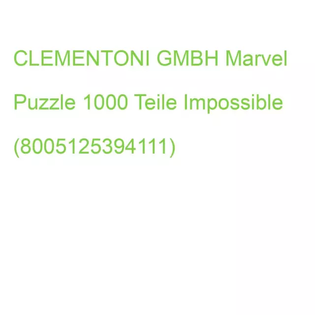 CLEMENTONI GMBH Marvel Puzzle 1000 Teile Impossible (8005125394111)