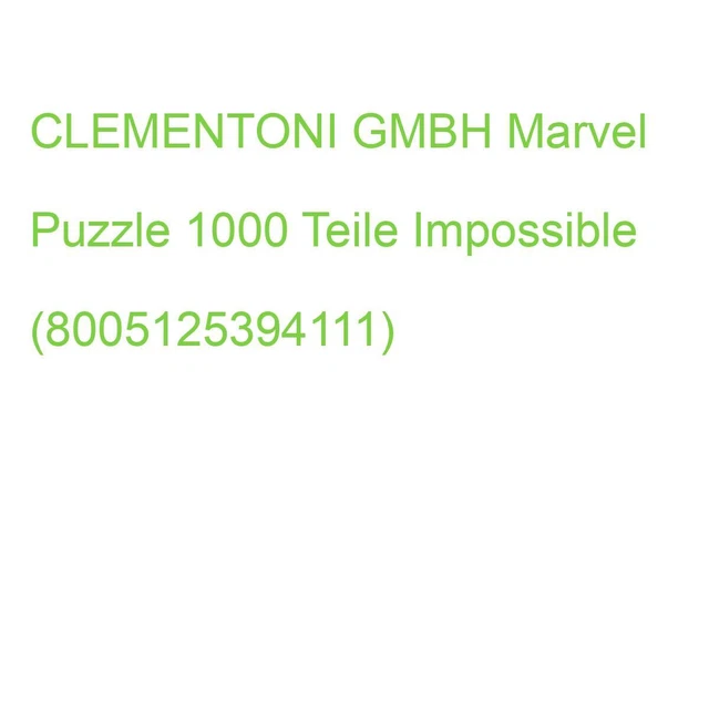 CLEMENTONI GMBH Marvel Puzzle 1000 Teile Impossible (8005125394111)