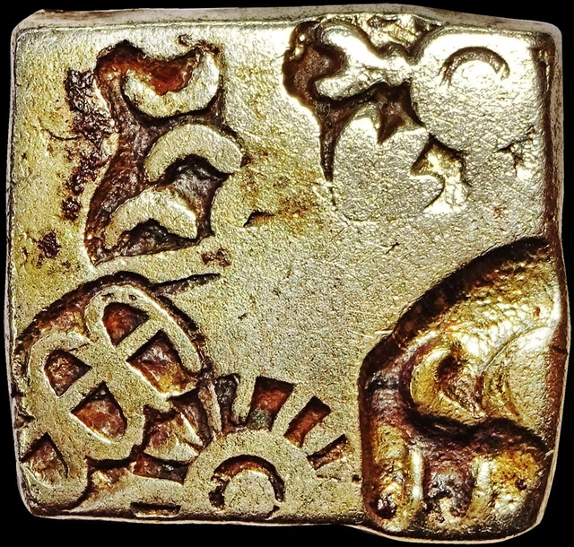 INDIA - MAURYA EMPIRE - PUNCH MARKED (4th-2ndBCE ) SILVER KARSHAPANA - SUN #XR41