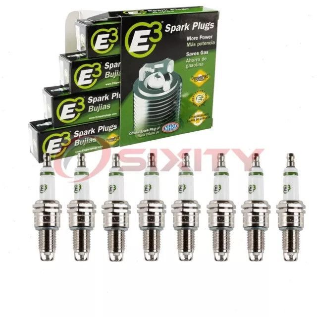 8 pc E3 Spark Plugs for 1960-1967 Dodge W200 Series 5.2L V8 Ignition Wire fz