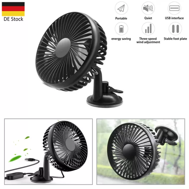 12V-24V Ventilator Lüfter Kühler Für Auto PKW KFZ Saugnapf Ventilator with USB