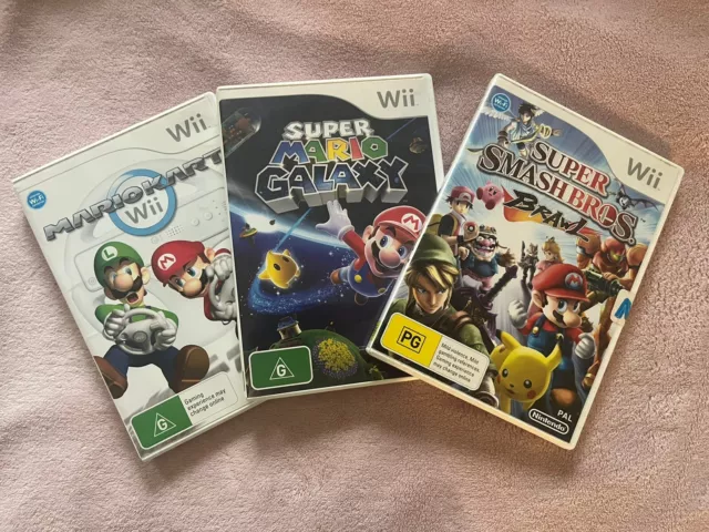 Super Smash Bros. Brawl / Super Mario Galaxy Wii Games Lot Free