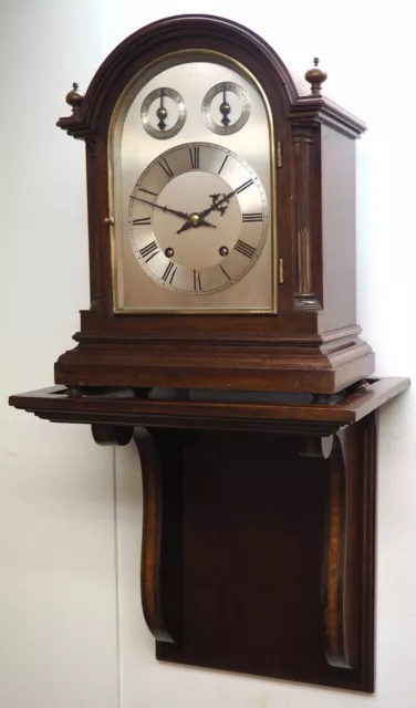 Antique German mahogany 8-Day Mantel Clock Quarter Striking Bracket Clock by HAC