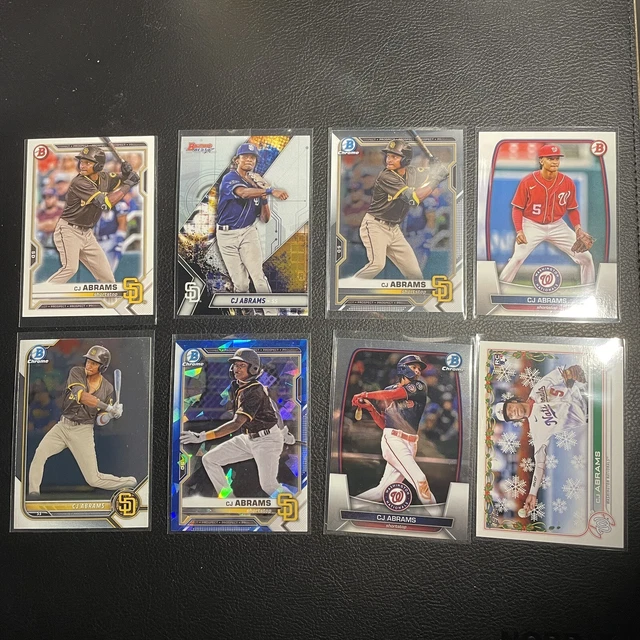 LOT 10 X CJ Abrams Rookie Nationals saphir chrome Bowman Draft 2022