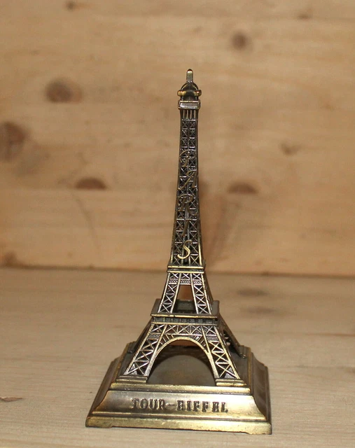 Bracelet Vintage Argenté Souvenir De PARIS - Gravures Tour Eiffel & Notre-Dame - Fermoir Remplacé