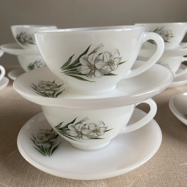 Lot De 6 Tasses à Déjeuner + 4 Bols Arcopal - Modèle Arlequin Blanc - Neufs