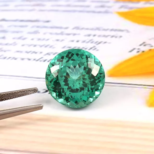 Natural Ceylon Blue Green Parti Sapphire 18 MM Round Cut Loose Gemstone 33.10 Ct