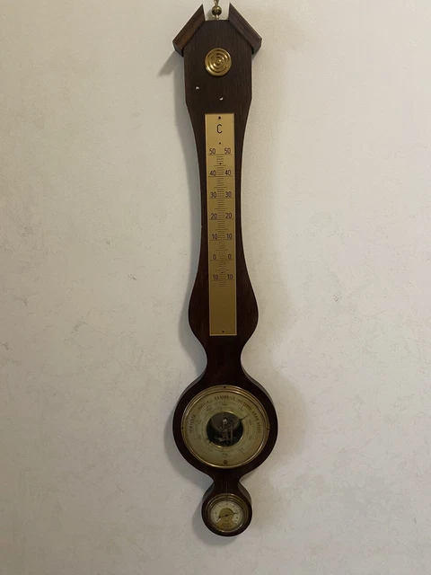 Barometro da parete vintage igrometro legno scuro 