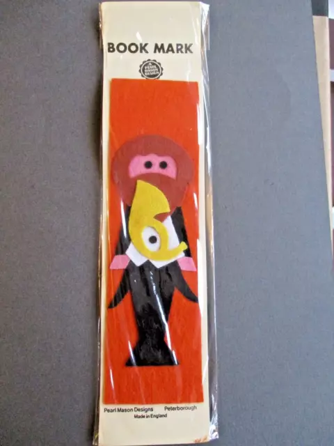 Felt BOOKMARK Musician Orchestra Man with Tuba Brass Instrument Unused Vintage